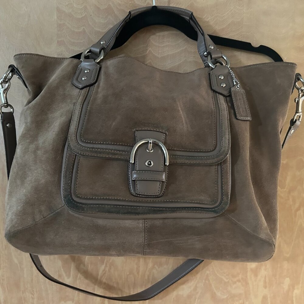 Coach Tan Suede Tote Bag